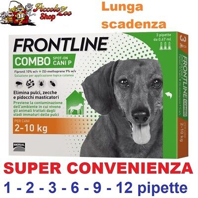 Frontline Combo antiparassitario cane di 2-10Kg 1- 2- 3- 6- 9- 12 pipette NEW