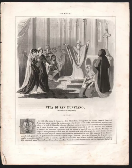 Vita Di San Dunstano Autore Drioux-1863-Illustrato