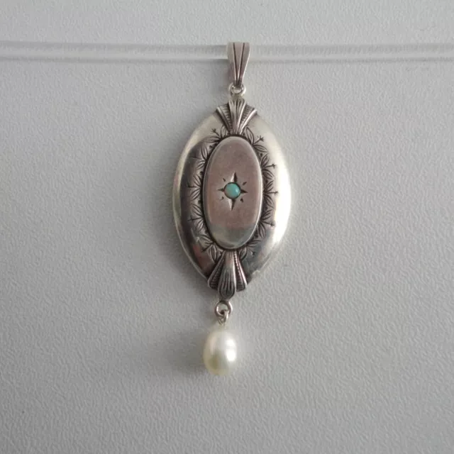 Opal Schmuck Anhänger Perle Jugendstil Retro Trachten antik Silber 925/-