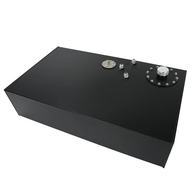 17 GALLON 64L Fuel Cell Gas Tank w/ Cap & Level Sender Aluminum Black