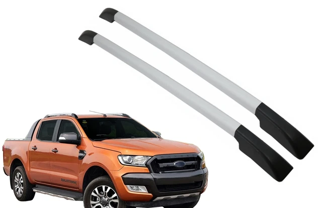 Barre Trasversali Portatutto / Portapacchi Da Tetto In Alluminio Nero Per Ford Ranger T9 Wildtrak 2023 2025 Con Certificato Tuv