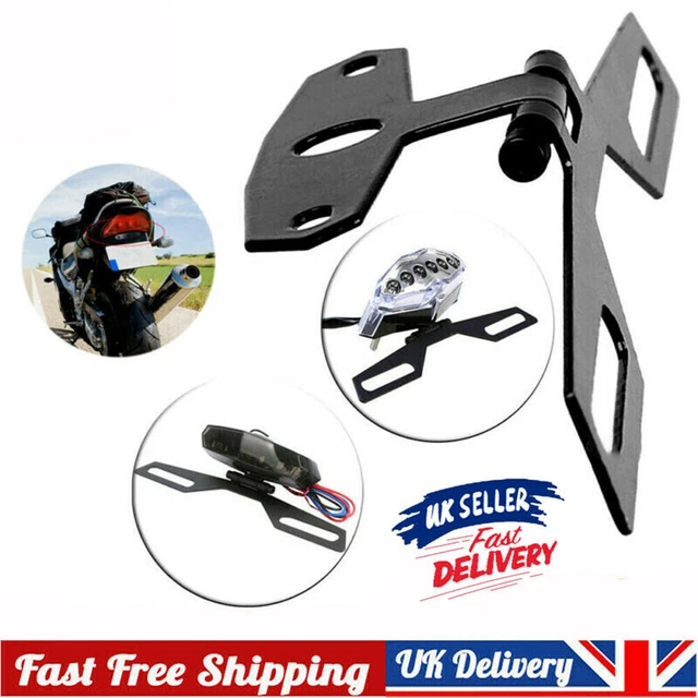 Motorcycle Folding License-Plate Holder Tail Rear Light Bracket Mount Adjustable