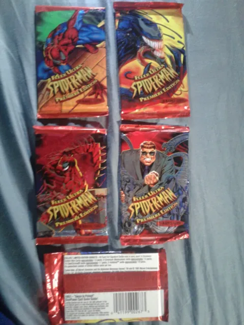 1995 Fleer Ultra Spider-man Premiere Edition Single Unopened Packs of cards