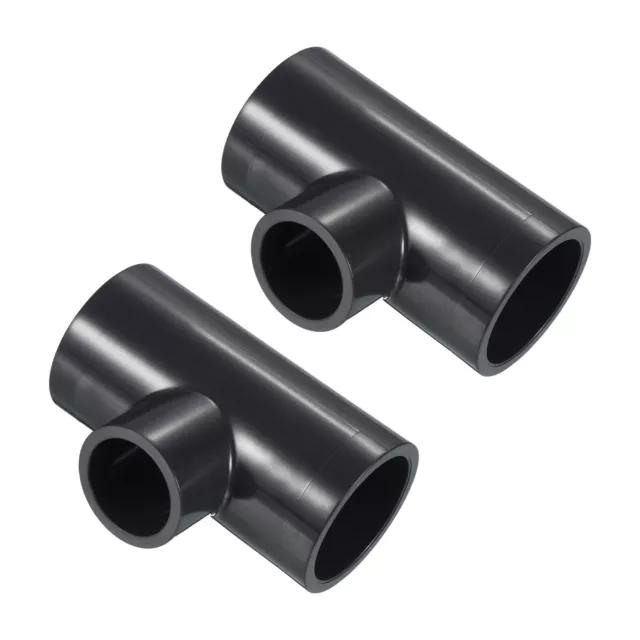 2Pcs UPVC 1-1/2" to 1" Reducing Tee Pipe Fitting T Shape Socket Connector