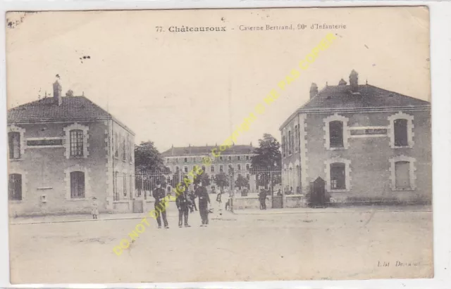 CPA 36000 CHATEAUROUX Caserne Bertrand 50e Infanterie Soldats animé Edit ca1917