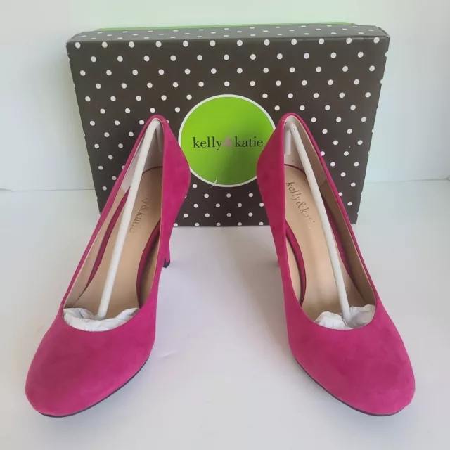 NWOT kelly & katie Pink Magenta Suede Pumps Stiletto 3" Heels Classic Shoes 8M