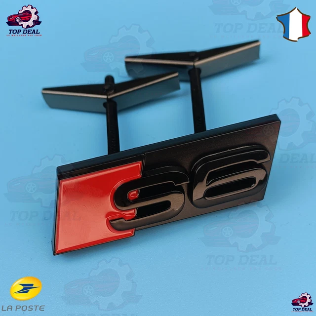 Lot de 2pcs Insigne logo emblème avant grill -arrière coffre noir