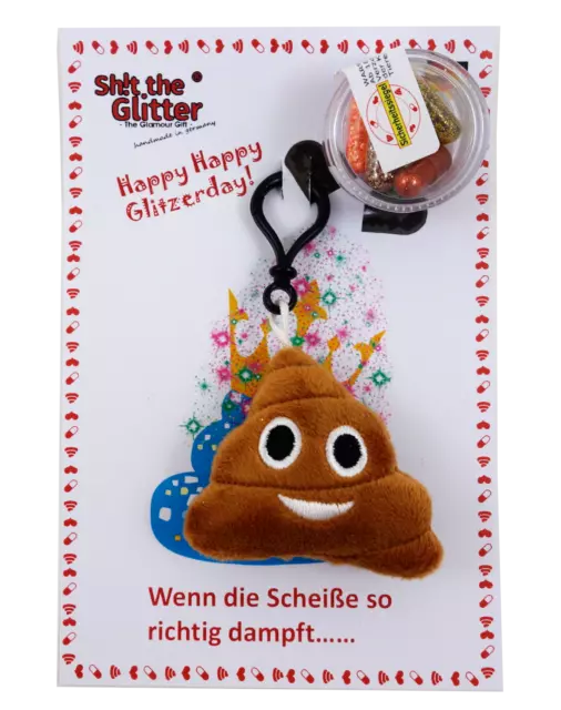 Shit the Glitter - Schlüsselanhänger+Karte/Geburtstag/Überraschung/Geschenk/