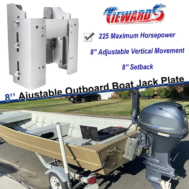 ALUMINUM 8'' ADJUSTABLE Outboard Boat Manual Jack Plate Motor Setback