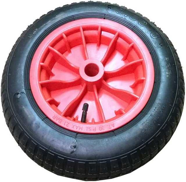 TMZ® 1X 14" Wheelbarrow Wheel Pneumatic Inflatable Tyre 3.50-8 REPLACEMENT RED