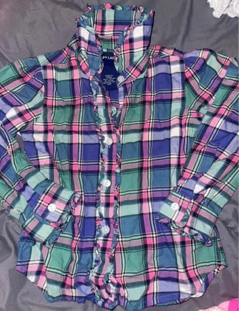 Toddler Girls Polo Ralph Lauren L/S Button Up Top Shirt - Size 4T -PLAID - NWOT