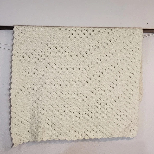Manta afgana de ganchillo vintage hilo grueso pesado 68"" x 60"" bonito