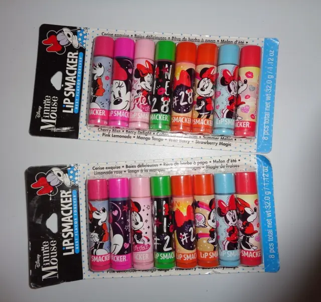 Lip Smacker Disney Minnie Mouse 8 Pack X 2 Lip Balm