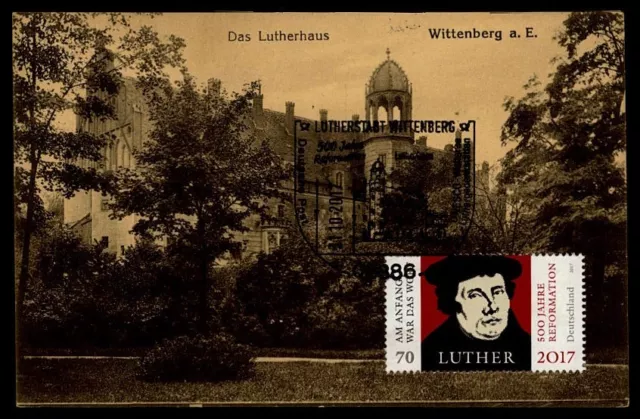 BRD MK 2017 MARTIN LUTHER WITTENBERG LUTHERHAUS MAXIMUMKARTE MC CM LUTERO dm41