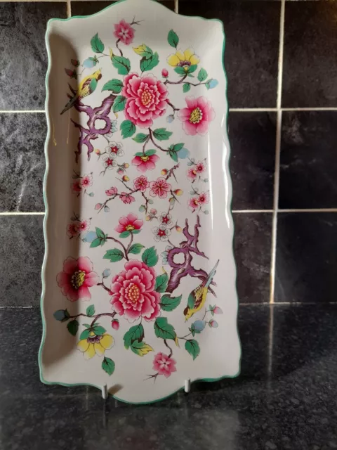 Old Foley James Kent "CHINESE ROSE" Sandwich Platter Made In ENGLAND