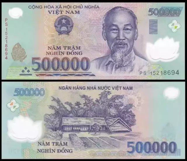 Vietnam 500000 DOLLARS BANKNOTE CURRENCY VND 500k Vietnamese Dong UNC