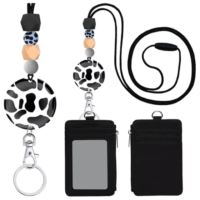Cow Print Lanyards for Id Badges and Keys, Cute ID Badge Holder with4608
