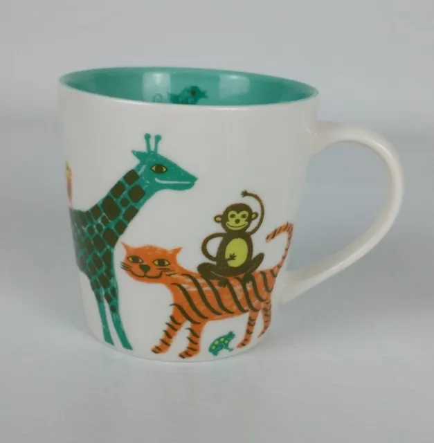 Starbucks 2008 Bone China Kids Zoo Animals Coffee Mug Tea Cup 8 oz Monkey, Tiger
