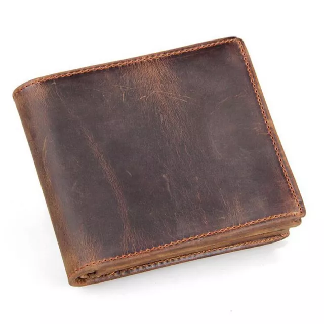Mens Wallet Bifold Distressed Purse Handmade with RFID Blocking Genuine Leather