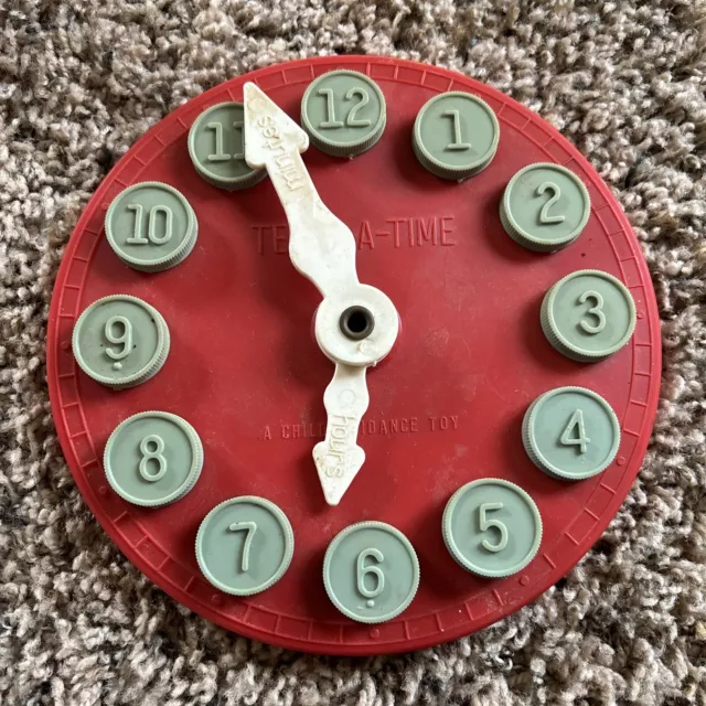 Vintage - 70S "Teach -A Time Clock" Eduactional Clock Toy   Look!!