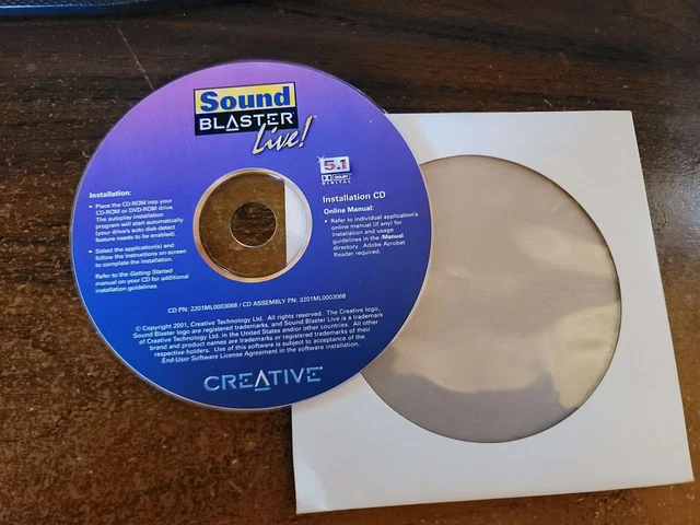 Creative Sound Blaster Live! Environmental Audio Installation Discs