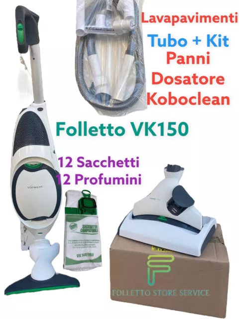 FOLLETTO VK150 COMPLETO LAVAPAVIMENTI VORWERK SP530 PANNI Detergente Univ.  Tubo EUR 487,76 - PicClick IT