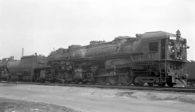 SP SOUTHERN PACIFIC Railroad Locomotive Engine No 4110 Old Train Photo ...