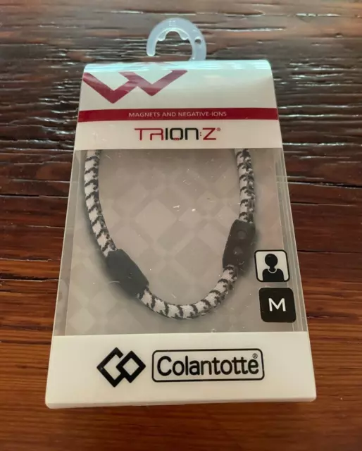 Trion Z Magnetic Therapy Ionic Necklace Black and White Size Medium Pain Relief