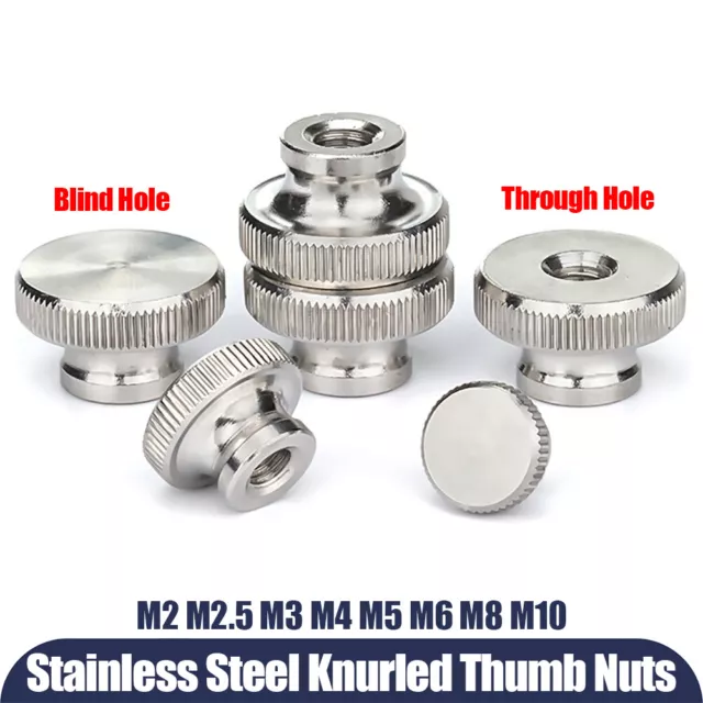 M2 M3 M4 M5 M6 M8 M10 Stainless Steel Knurled Thumb High-Type Hand Grip Knob Nut