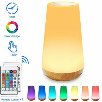 Mini Lampe de Chevet Multicolore à 360° Taipow Veilleuse Lampe Nuit Rechargeable avec Toucher Luminosité Ajustable Télécommande 