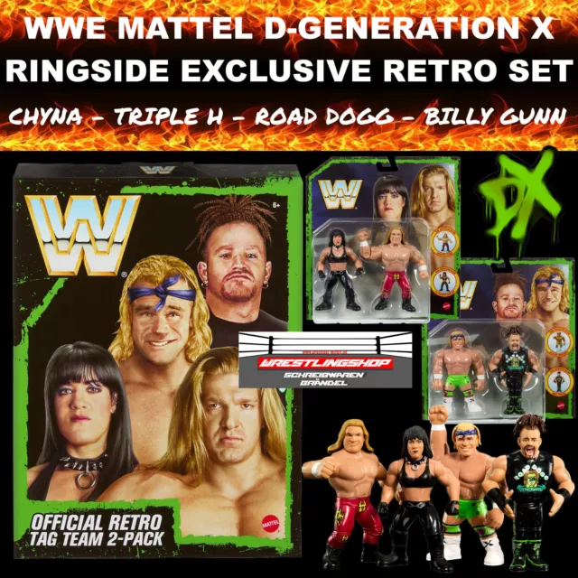 Wwe Mattel Ringside Exclusive Retro Dx Set - Elite - Basic - Chyna Triple H Road