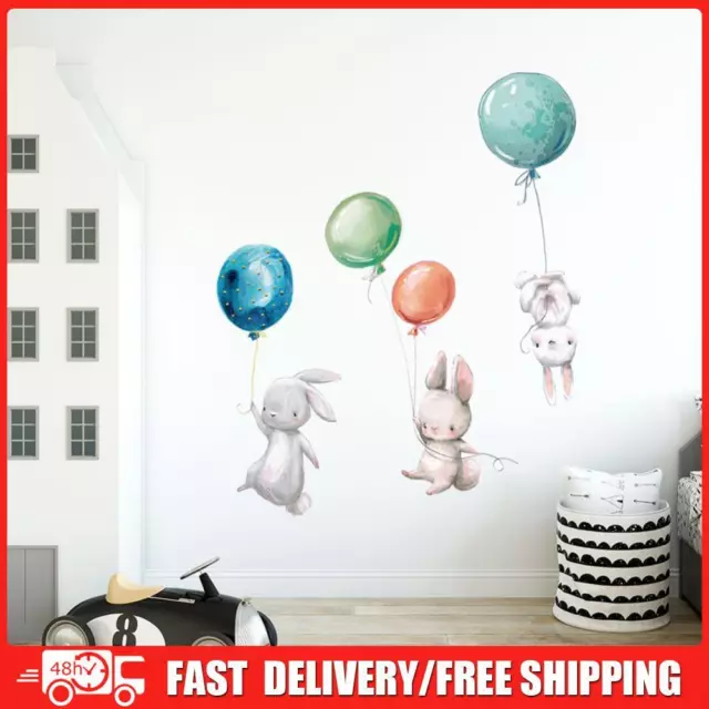 Easter Rabbit Balloon Wall Sticker DIY Children Bunny Wallpaper Kids Room Decal