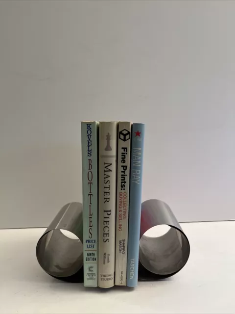 Mid-century Modern Coiled Stainless Steel Desk Top Bookends made in England