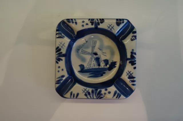 Holland Blue Ashtray  Small  Vintage   018041