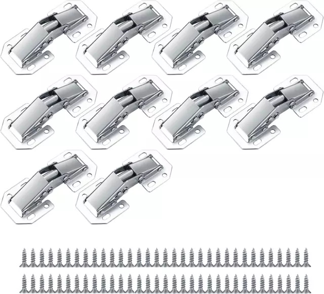 10 Stück Scharniere Schranktür, Möbelscharniere Türscharniere, 90 Grad Aufschrau