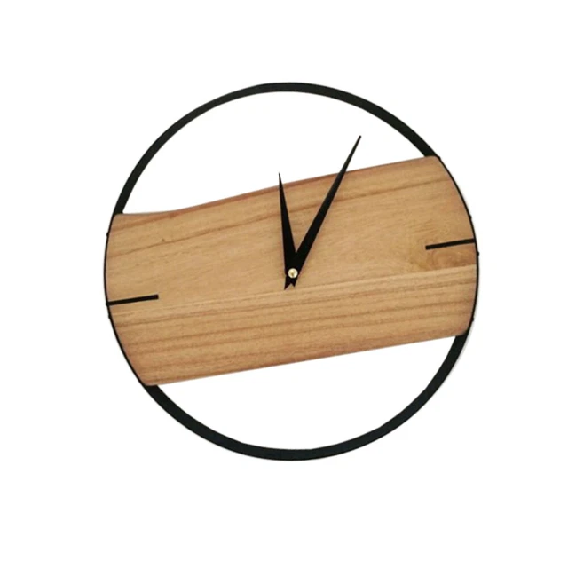 1 PC Wall Clock Hanging Clock for Home for Home horloge murale en bois créative