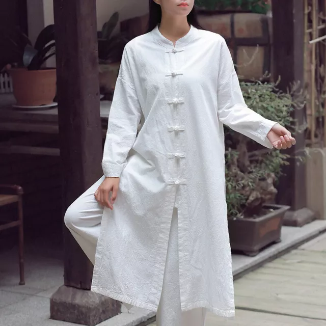 Women's Retro Chinese Tai Chi Coat Tang Suit Top Martial Arts Kung Fu Uniform