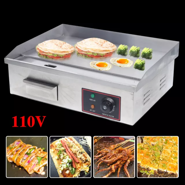 Electric Griddle Portable Flat Top Outdoor Cooking BBQ Grill Table Stove  1.6kw