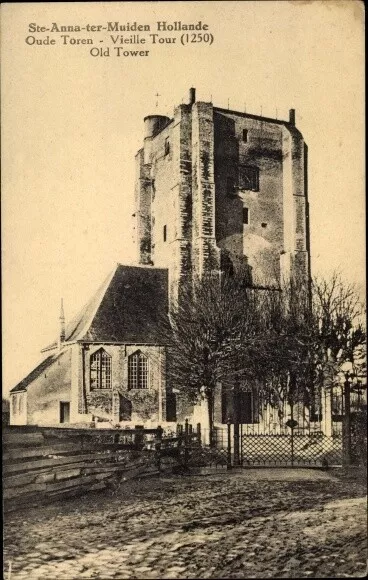 Ak Sint Anna ter Muiden Sluis Zeeland, Oude Toren (1250), Vieille Tour - 3832208