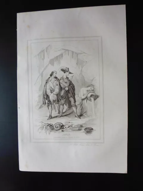 Gravure noir et blanc 19°:Théâtre "JONAS"....le petit Jonas, acte II....scène V
