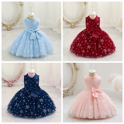 Toddler Baby Girls Christmas Party Dress Infant Wedding Birthday Formal Gown