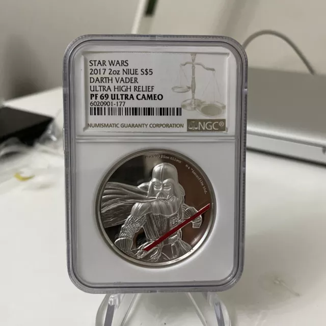 2oz Silver 2017 Darth Vader Ultra High Relief (PF69 Ultra Cameo)