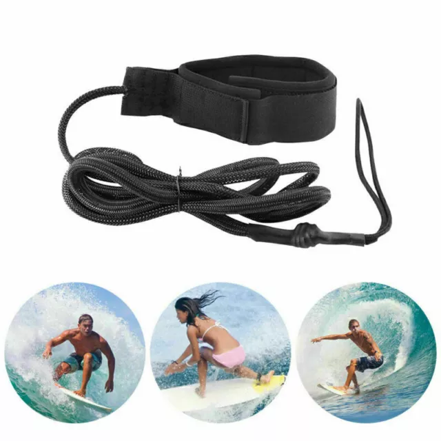 Surfboard Ankle Leash Rope Stand Up Paddle Board Surf SUP Leash Cord Black