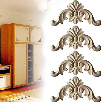 TOSSPER Floral Legno Intagliato Decal Appliques Telaio del Mobile a Parete Legno Decorativi Mestieri di Legno per La Decorazione Domestica 