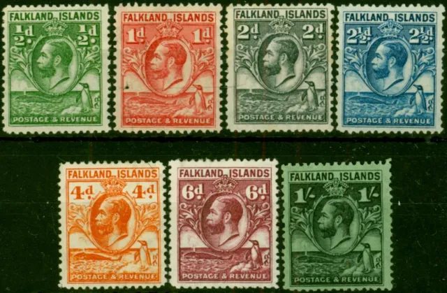 Falkland Islands 1929-36 Set Mit 7 Sich 1s SG116-122 Fein MM Cv
