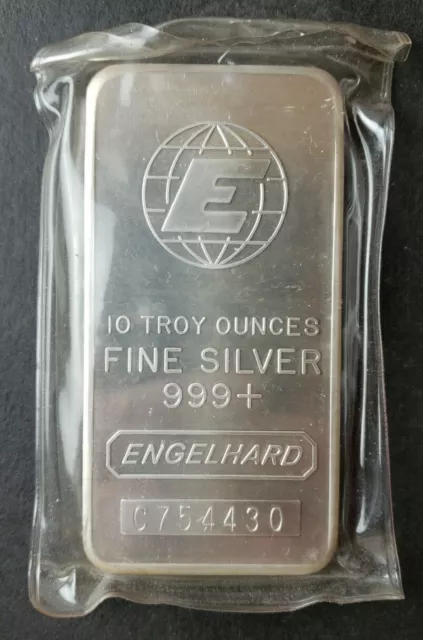 Engelhard 10oz Silver Bar in Plastic