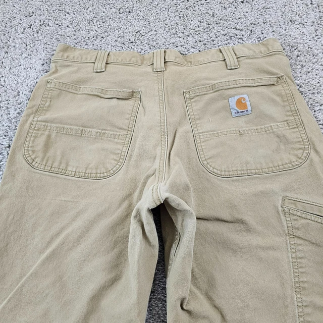 Carhartt Pants Mens 33 Beige Relaxed Fit Utility Comfort Casual Work 32x28