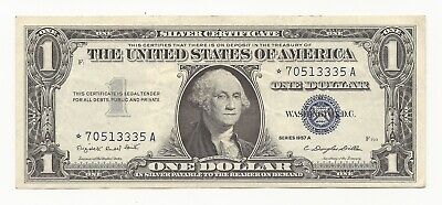 1957-A $1 Dollar Bill Silver Certificate STAR Note FREE SHIPPING VG/F Or Better