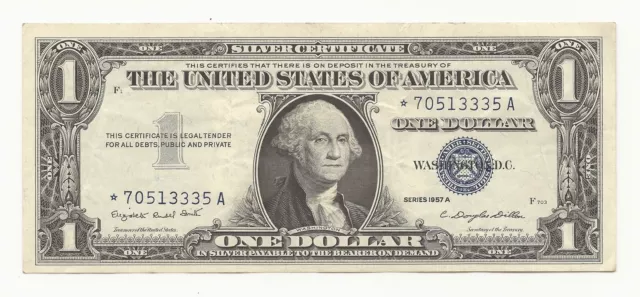 1957-A $1 Dollar Bill Silver Certificate STAR Note FREE SHIPPING VG/F Or Better