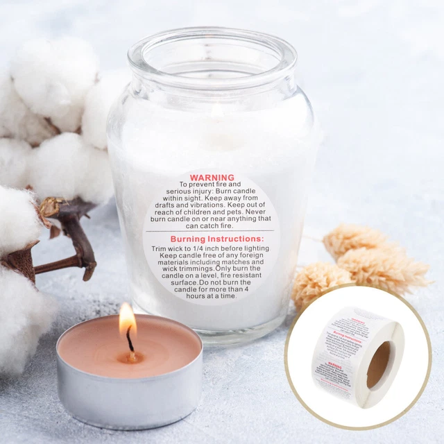 Pegatina de seguridad para velas cristal para velas pegatina de advertencia
